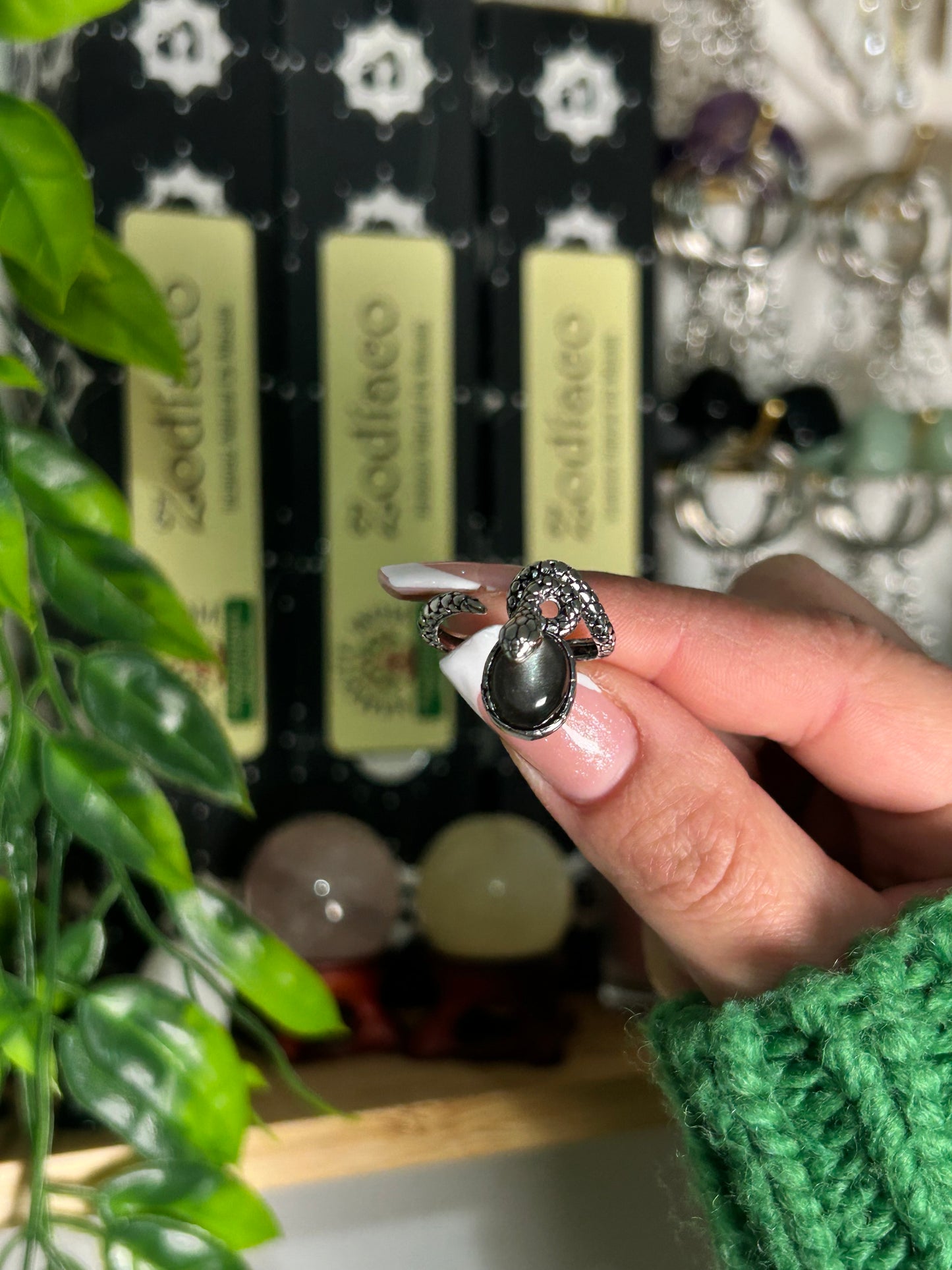 Anello Cristina | Ossidiana Argento