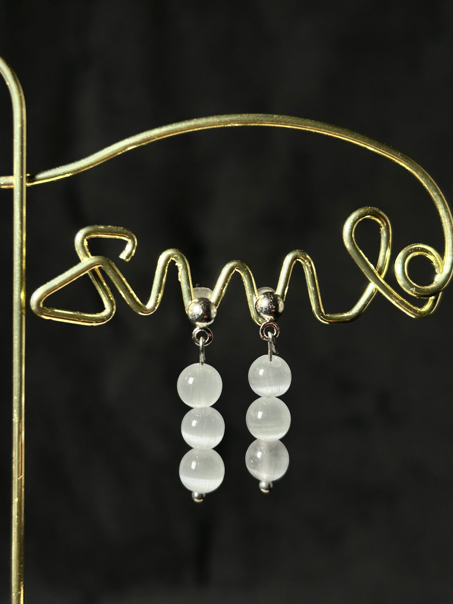 Orecchini Selenite satin spar