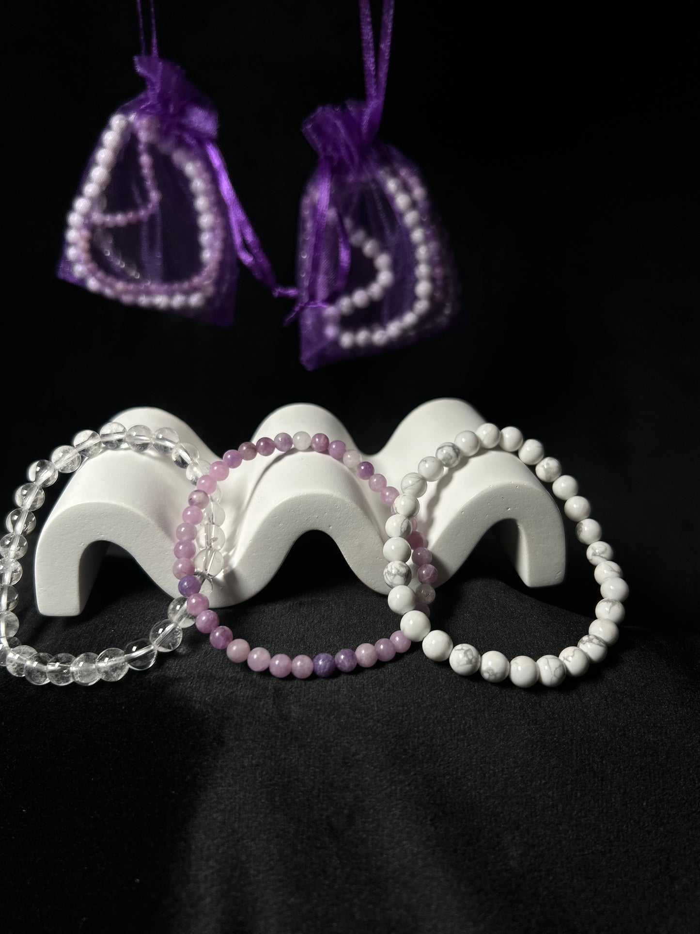 Bundle Howlite, Lepidolite e Quarzo Ialino