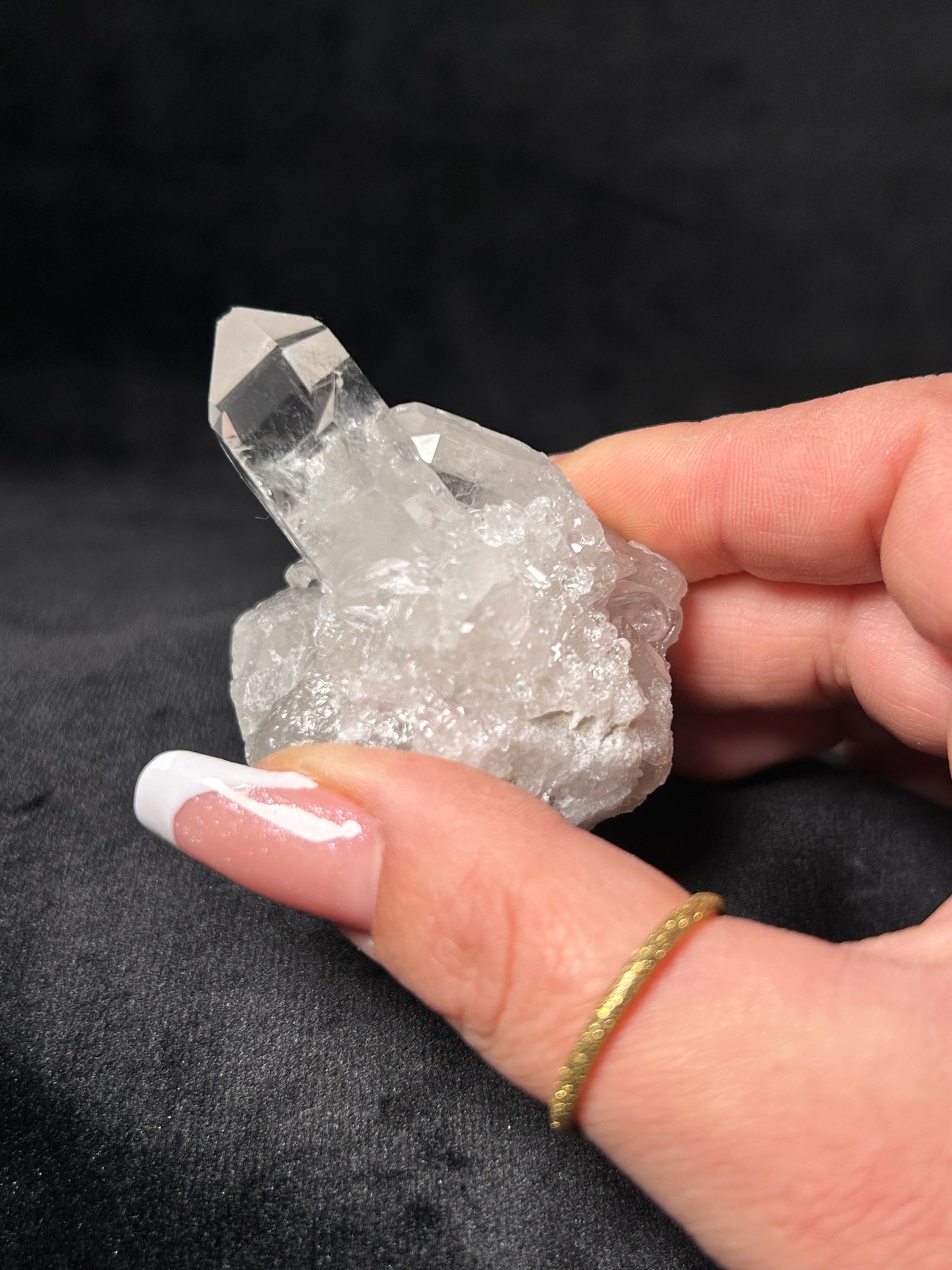 Punta di Quarzo ialino con cristalli secondari (Pezzo unico)