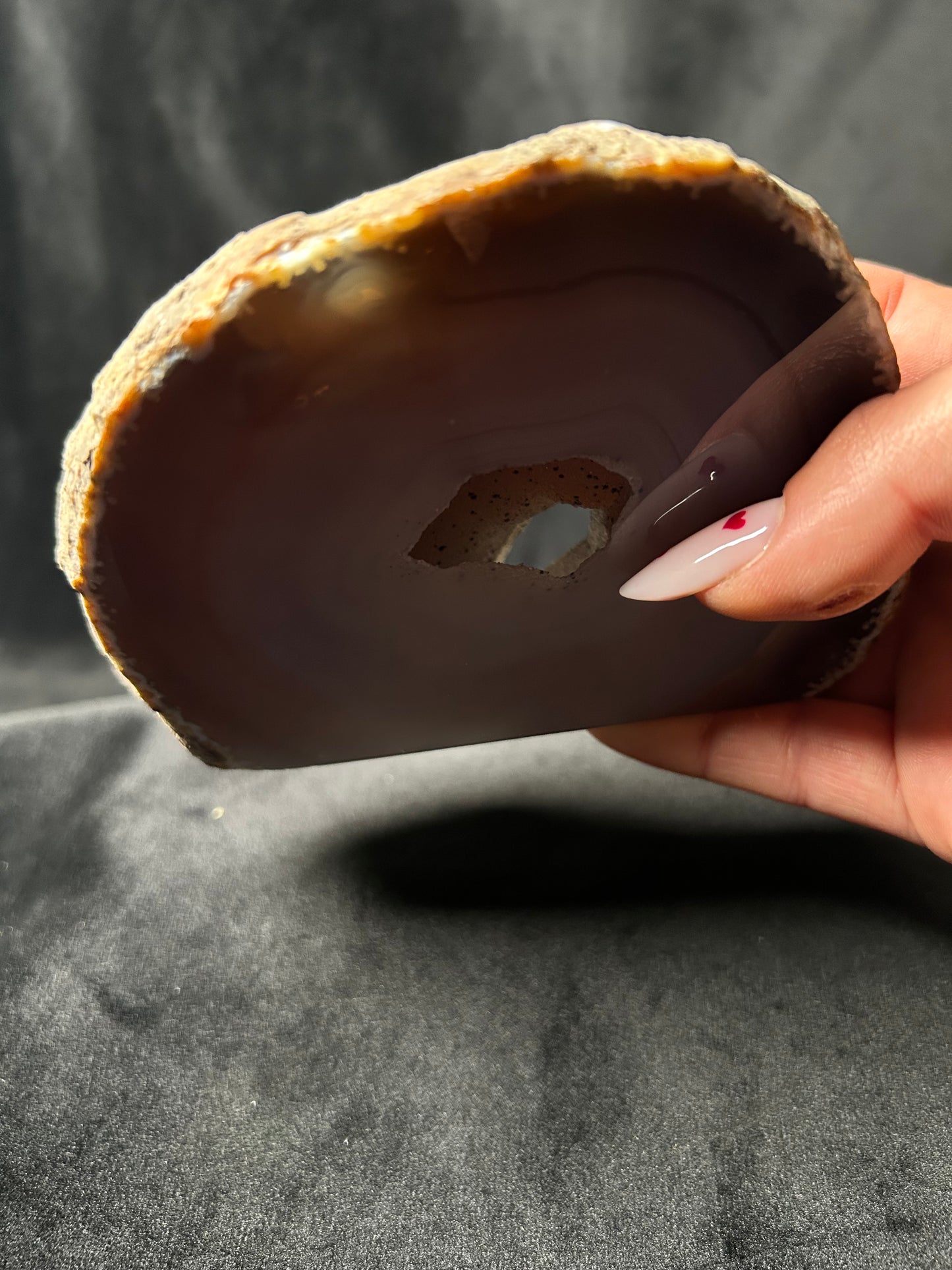 Geode agata grigia 710gr - Pezzo Unico