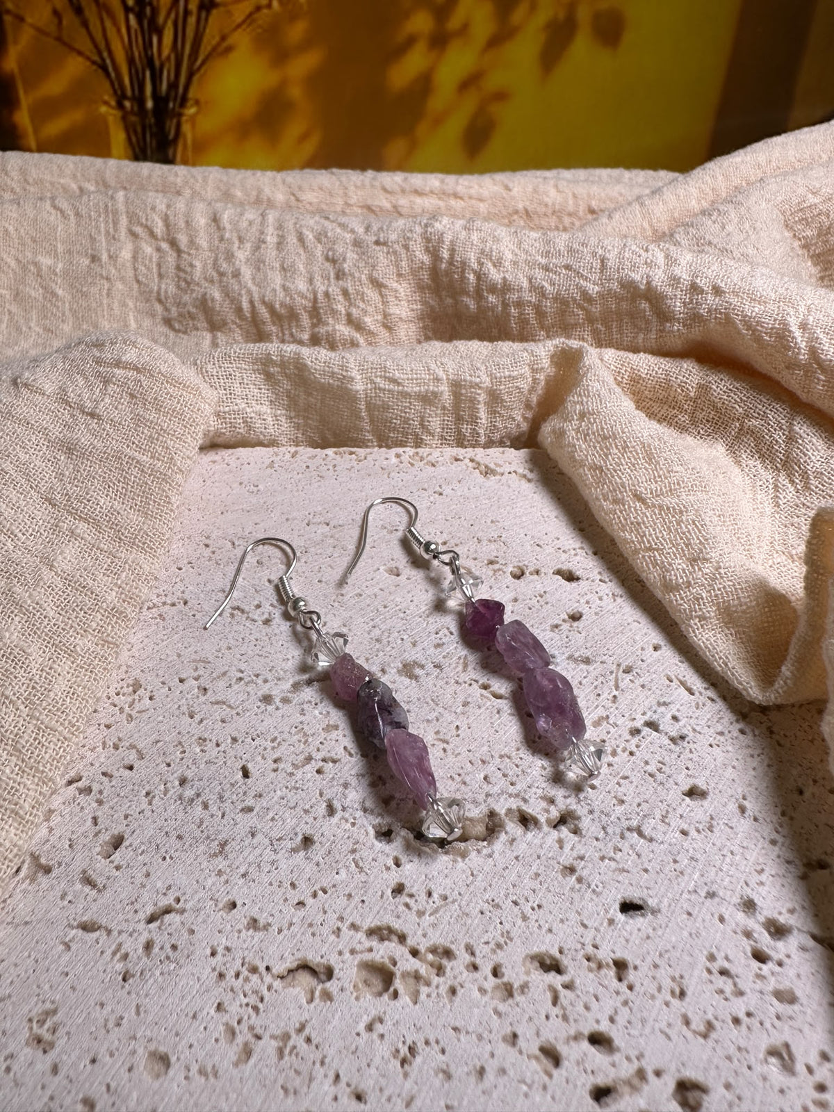 Orecchini Lepidolite Mica | Ottimismo e Armonia