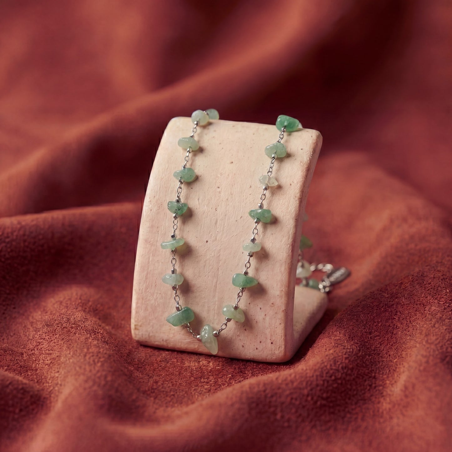 Collana Girocollo Avventurina Verde (Acciaio)