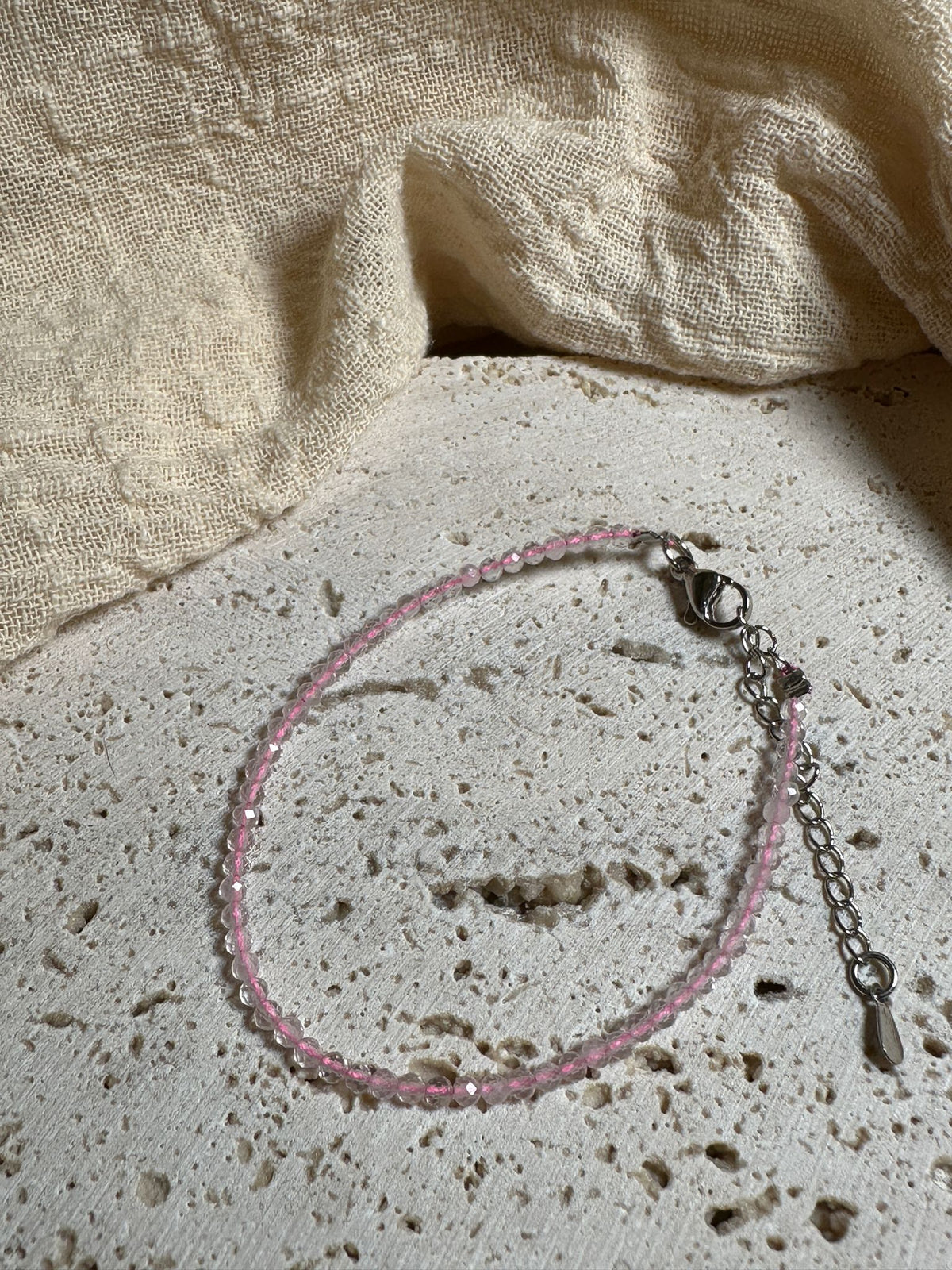Bracciale Sfaccettato Quarzo Rosa