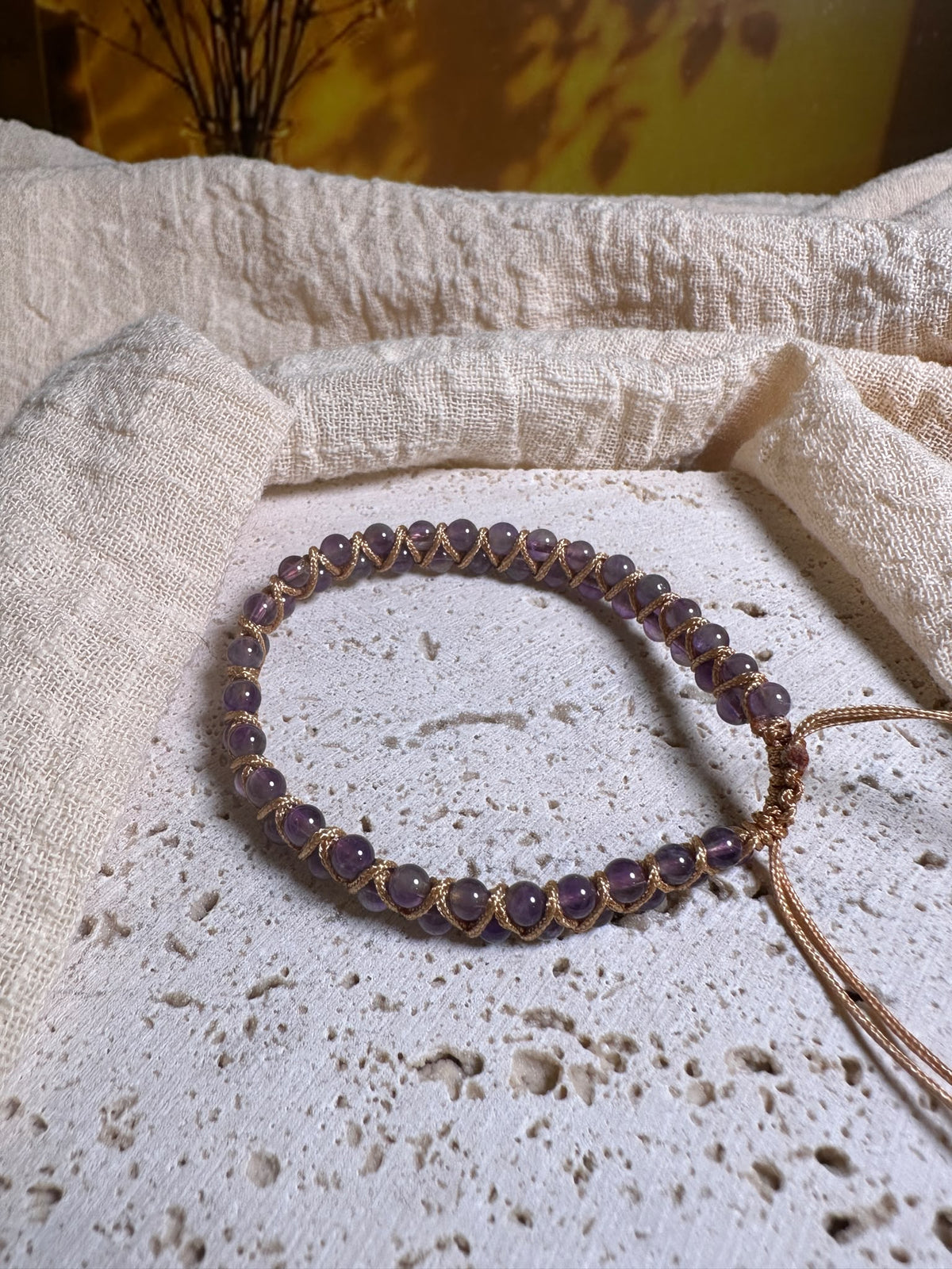 Bracciale Regolabile Ametista | Calma, elimina lo stress
