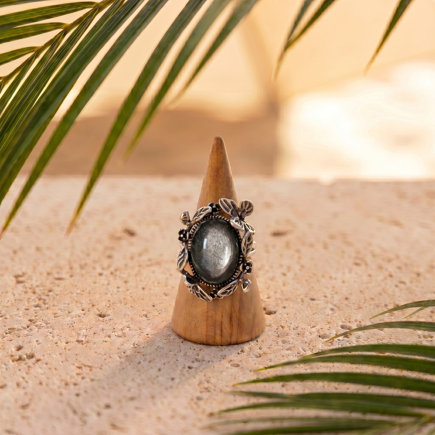 Anello butterfly | Ossidiana Argento