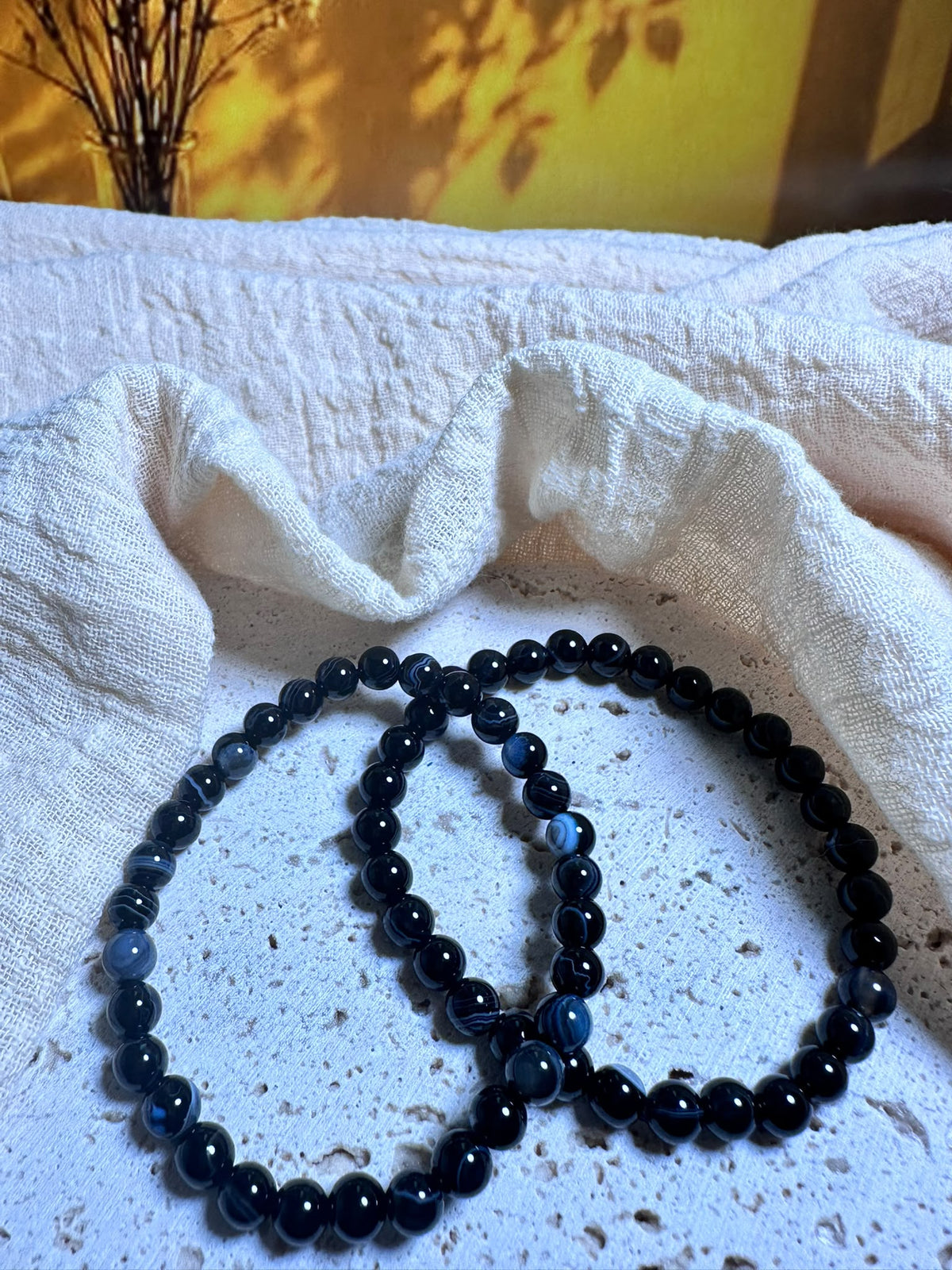 Bracciale Onice (Agata nera) | Protezione e Meditazione