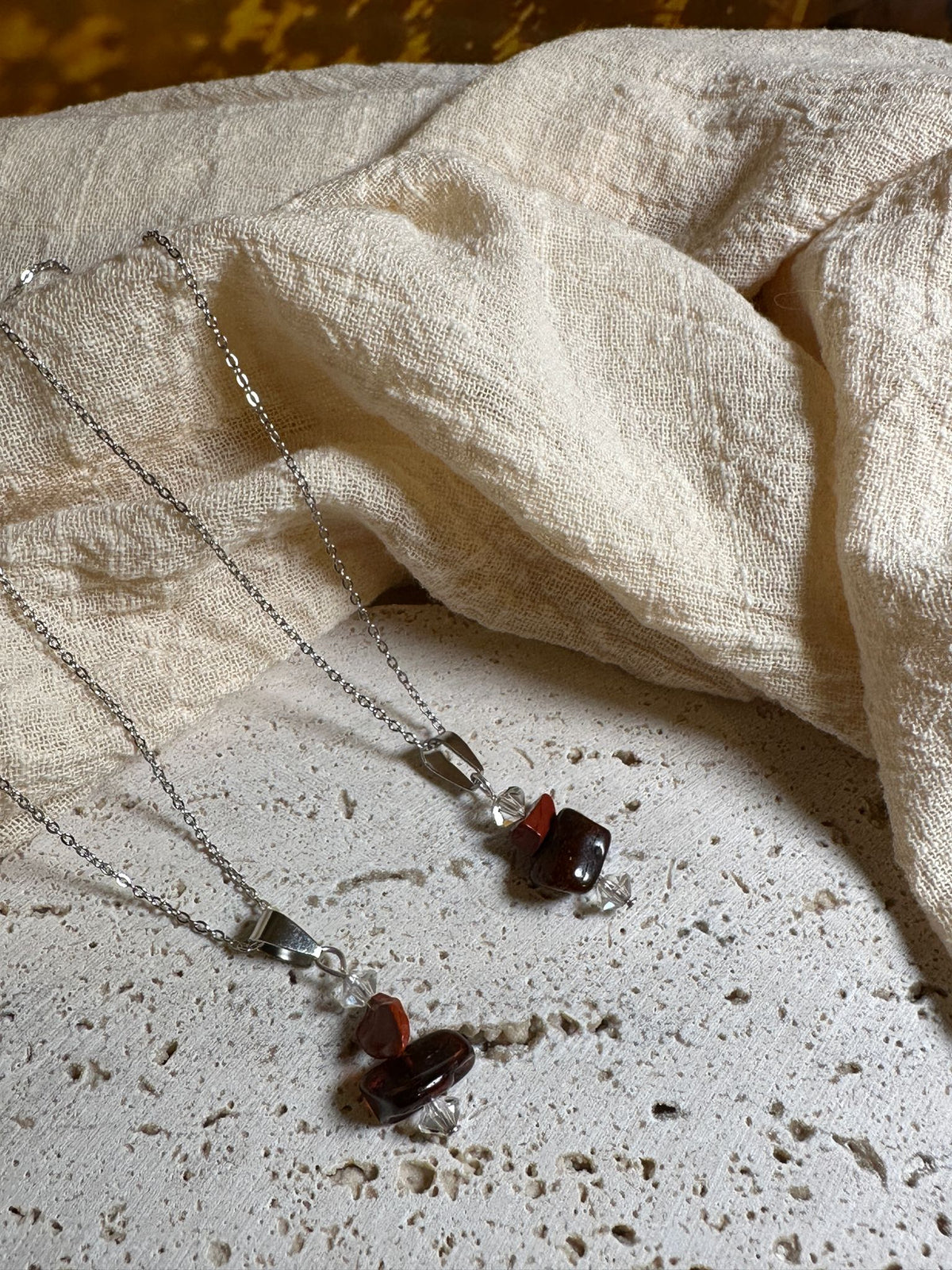 Collana Diaspro Rosso e Ambra | Energia e Vitalità