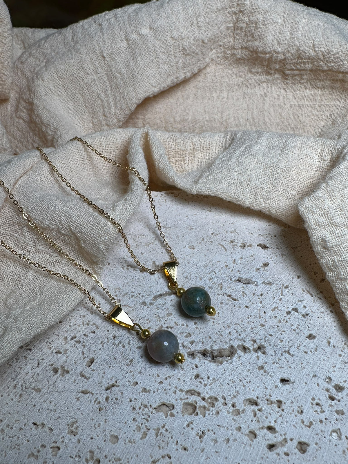 Collana con Diaspro Oceano | Calma e rinnovamento (Gold)