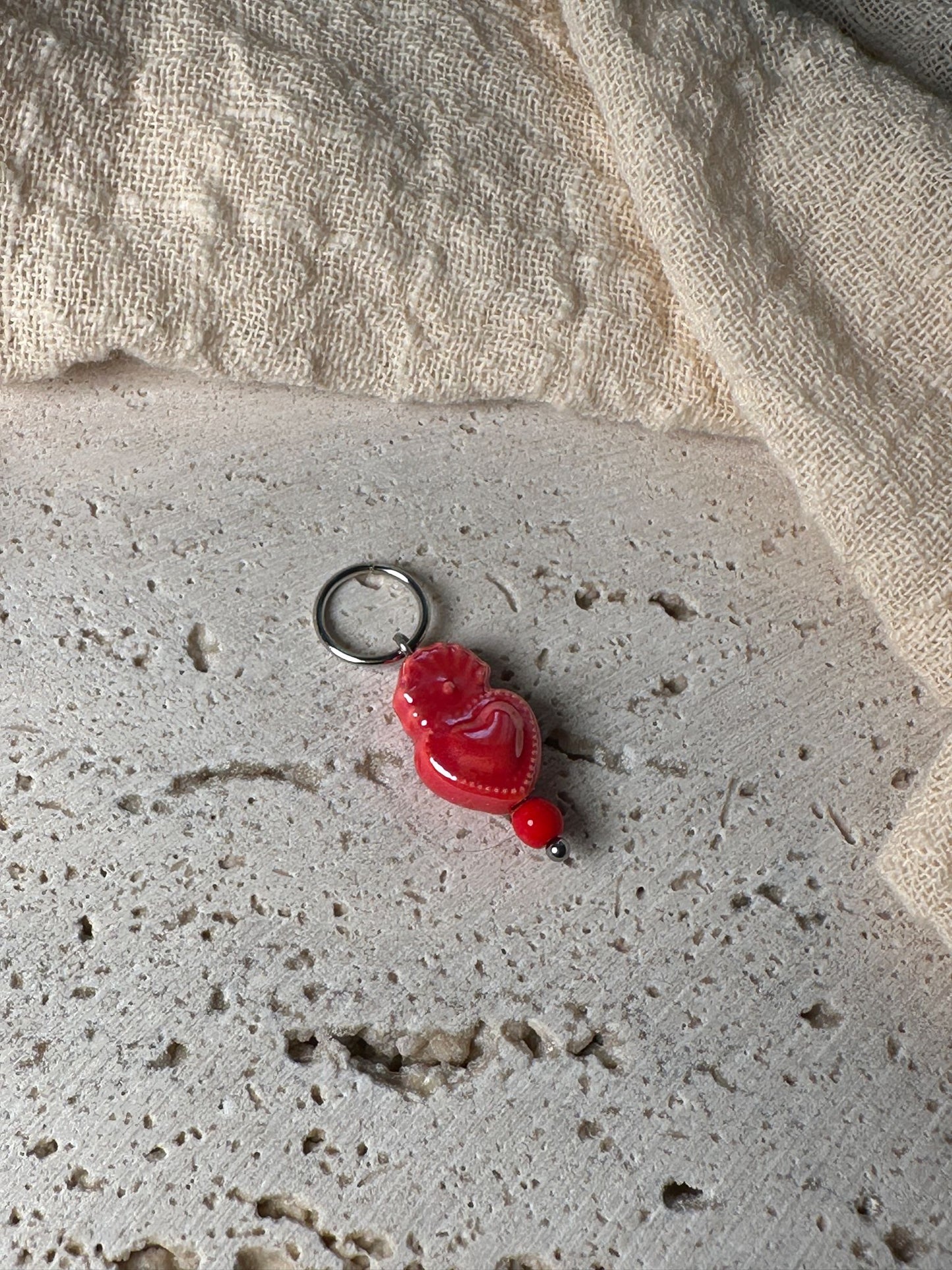 Charm Cuore sacro - Acciaio silver