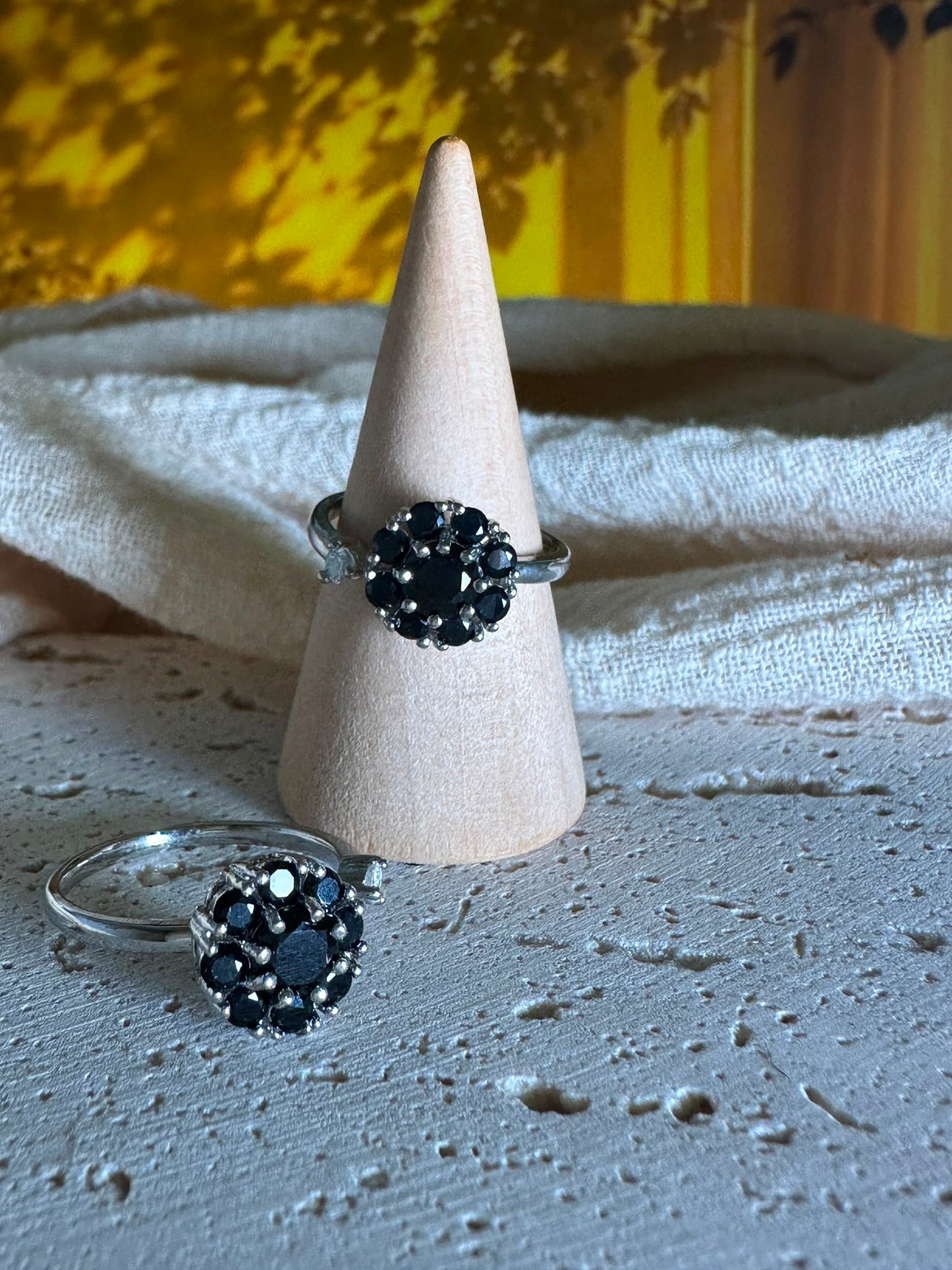 Anello Spin | Ossidiana nera (Girevole, antistress)