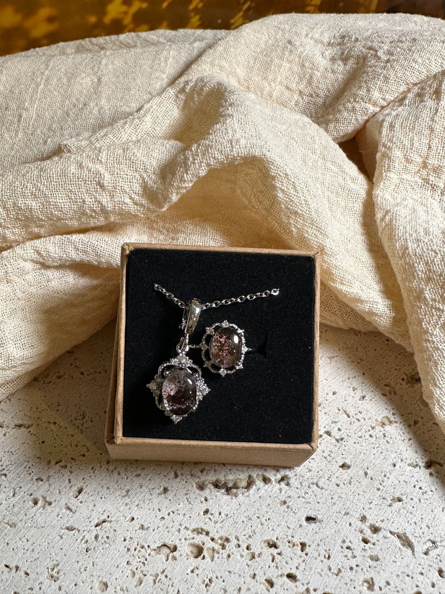 Set Lodolite | Anello e Collana | Introspezione e chiarezza mentale
