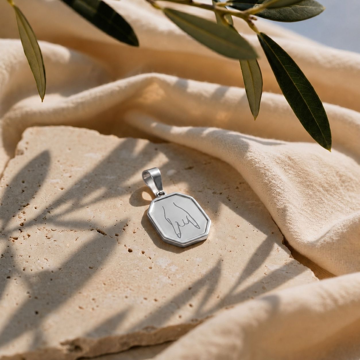 Ciondolo "Tiè" | Acciaio silver