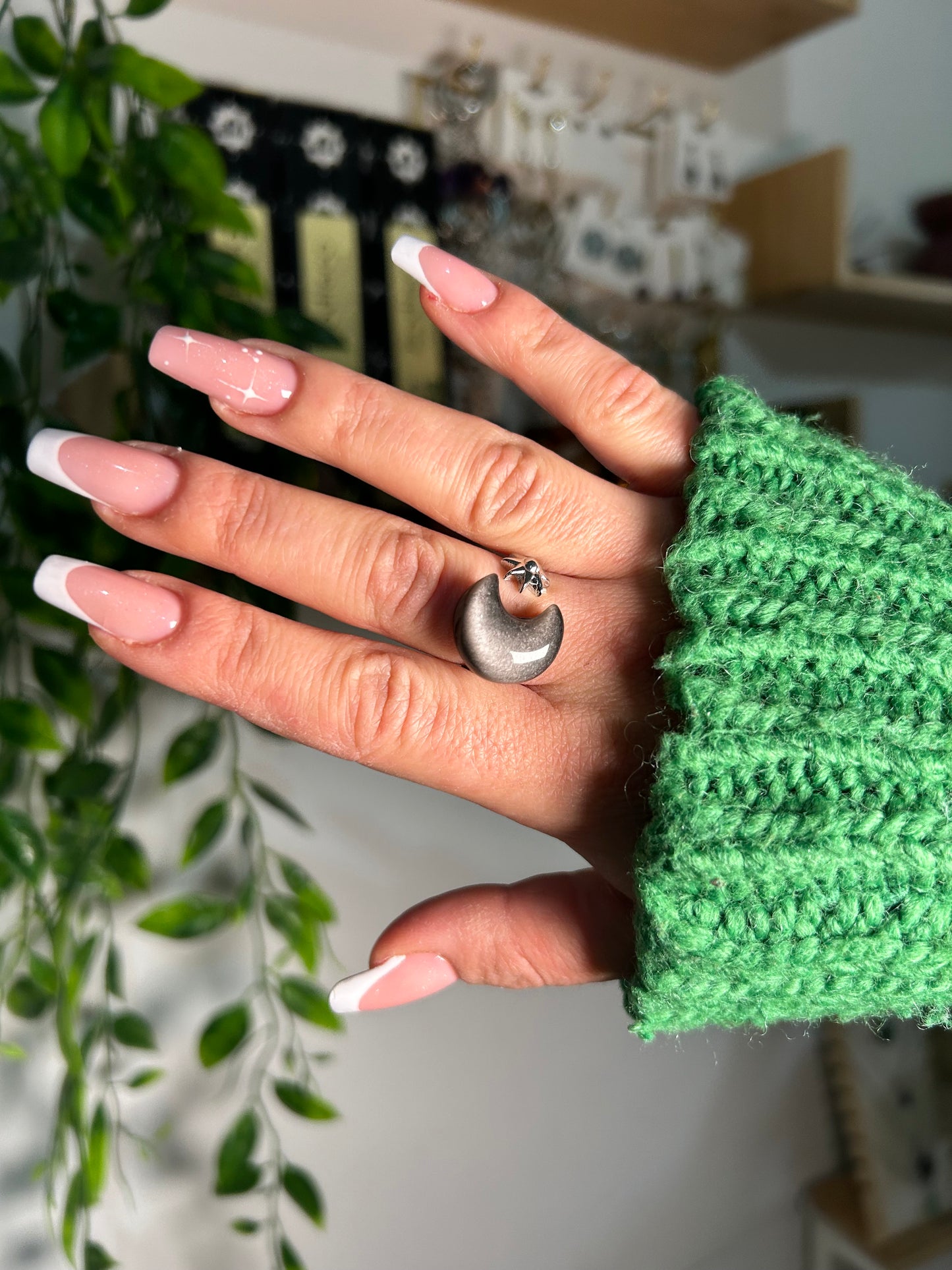 Anello Francesca | Ossidiana Argento