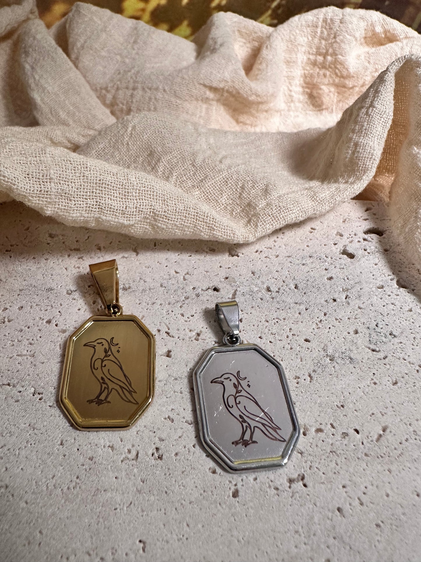 Ciondolo Famiglio | Corvo - Acciaio