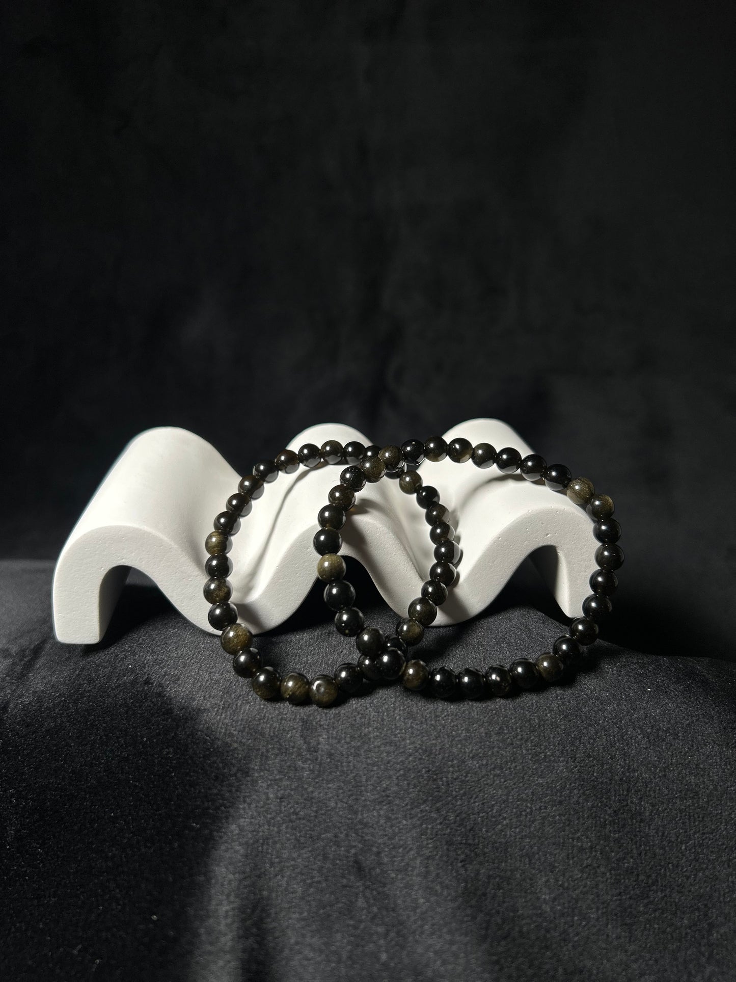 Bracciale ossidiana oro