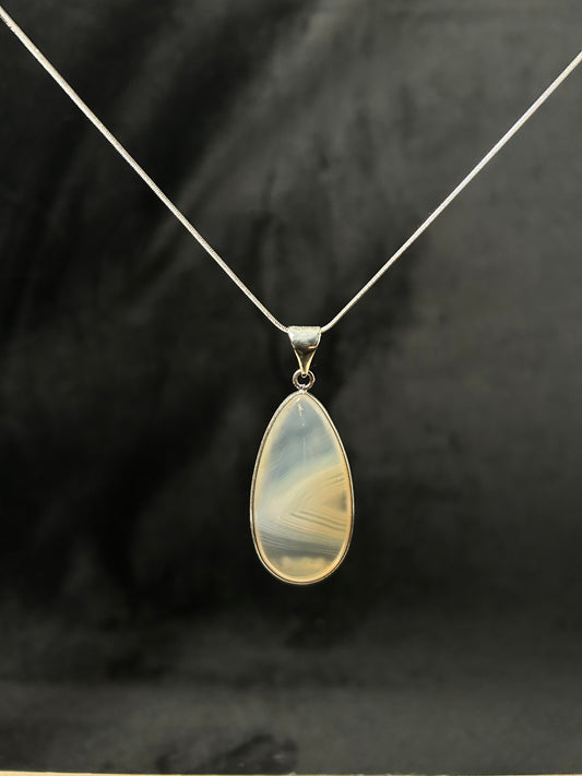 Collana Agata Goccia (Acciaio)