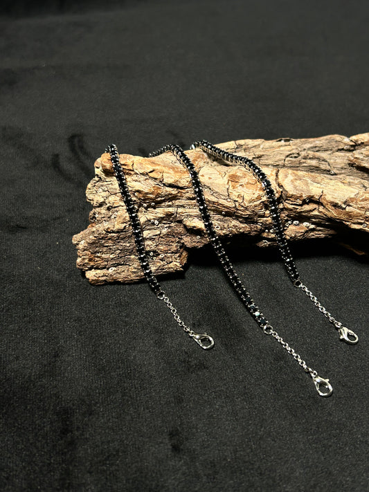 Bracciale tennis Gaia | Ossidiana nera