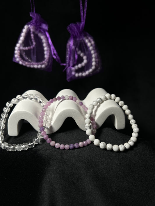 Bundle Howlite, Lepidolite e Quarzo Ialino