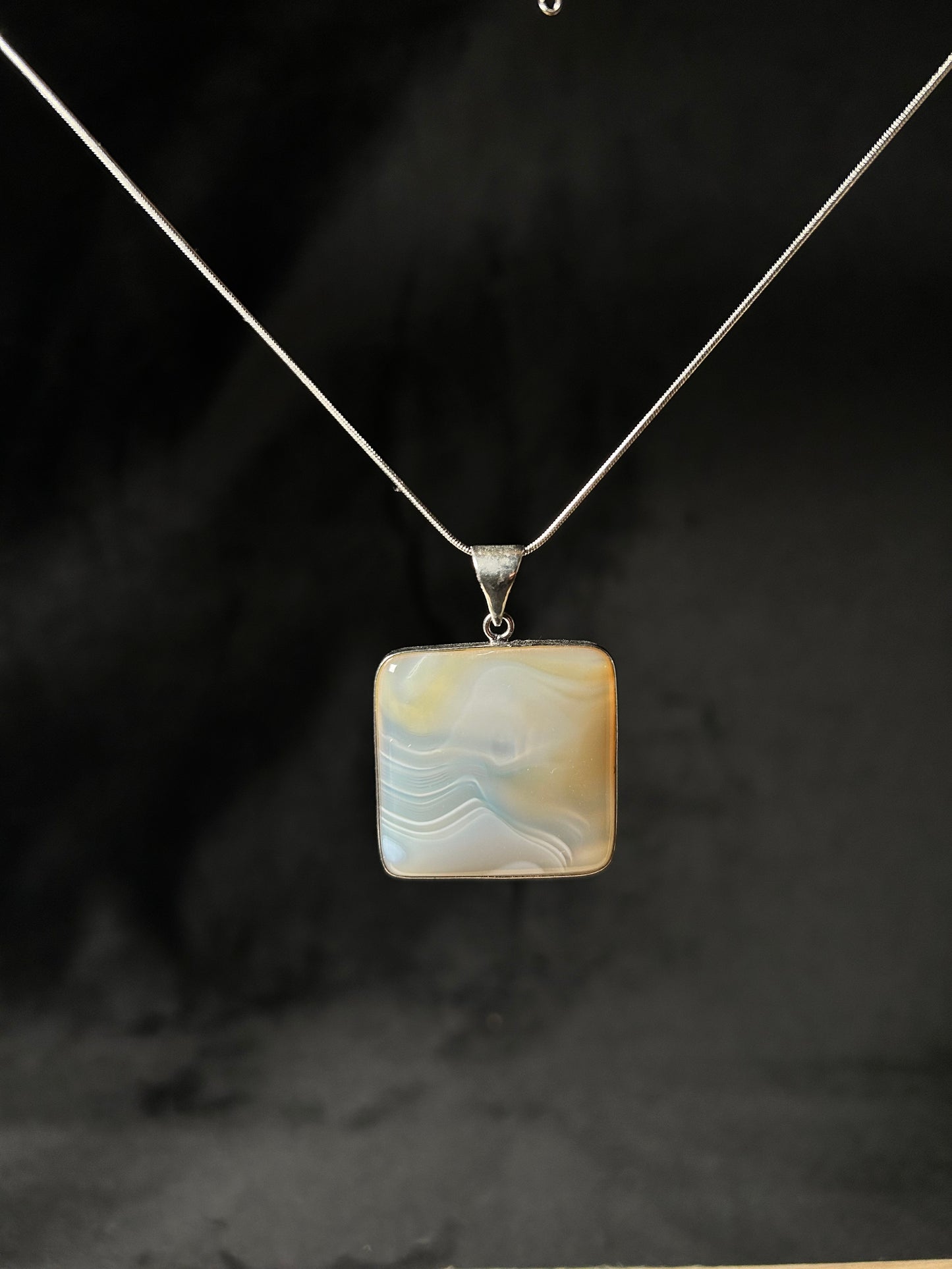 Collana Agata Quadrata (Acciaio)