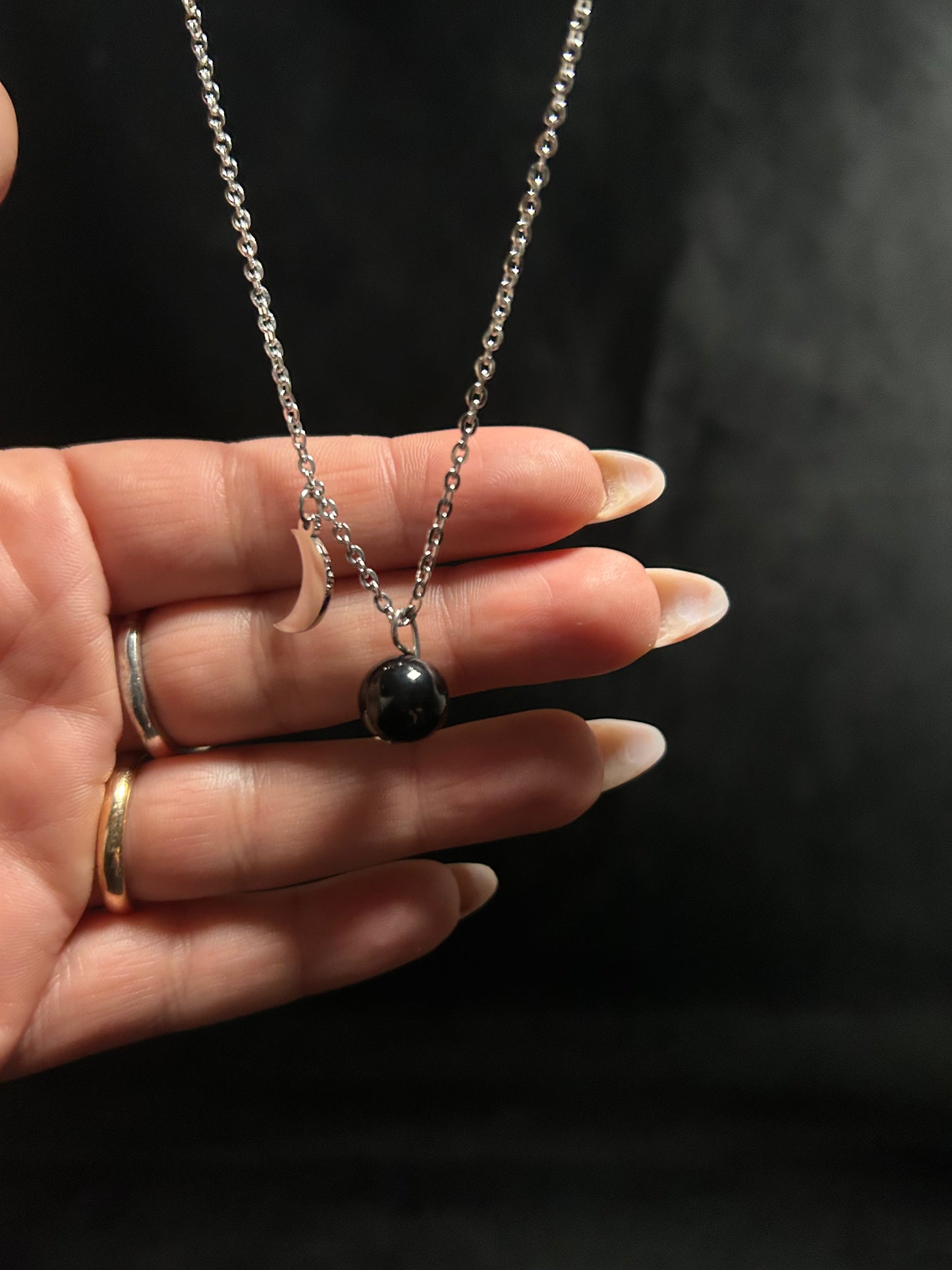 Collana Ossidiana nera Moon