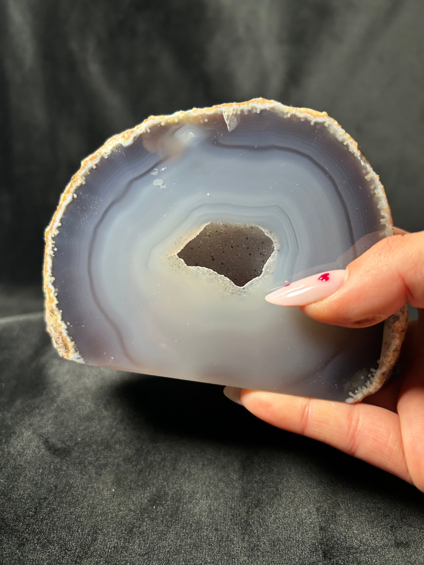 Geode agata grigia 710gr - Pezzo Unico