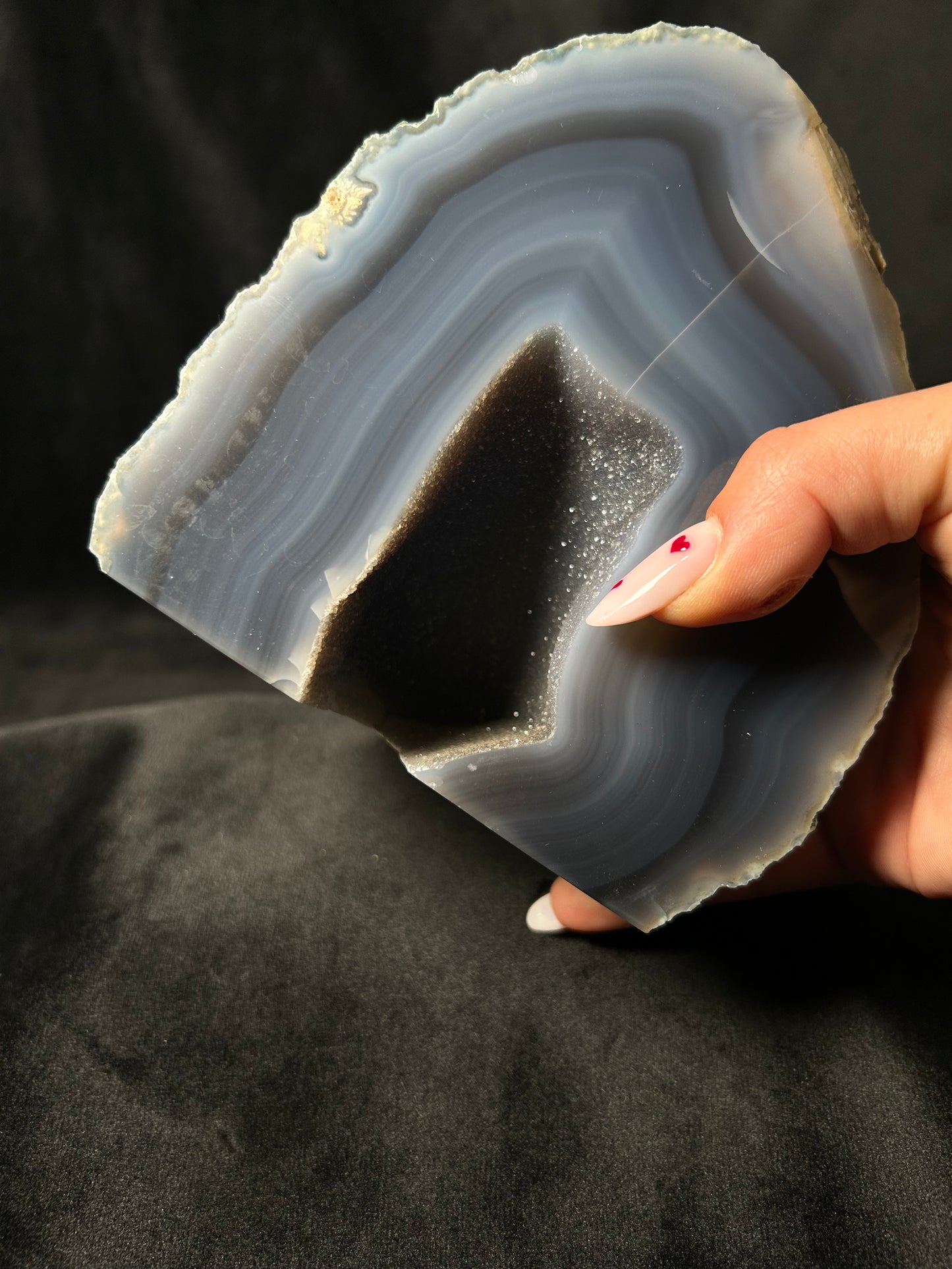 Geode agata grigia 1.290gr - Pezzo Unico