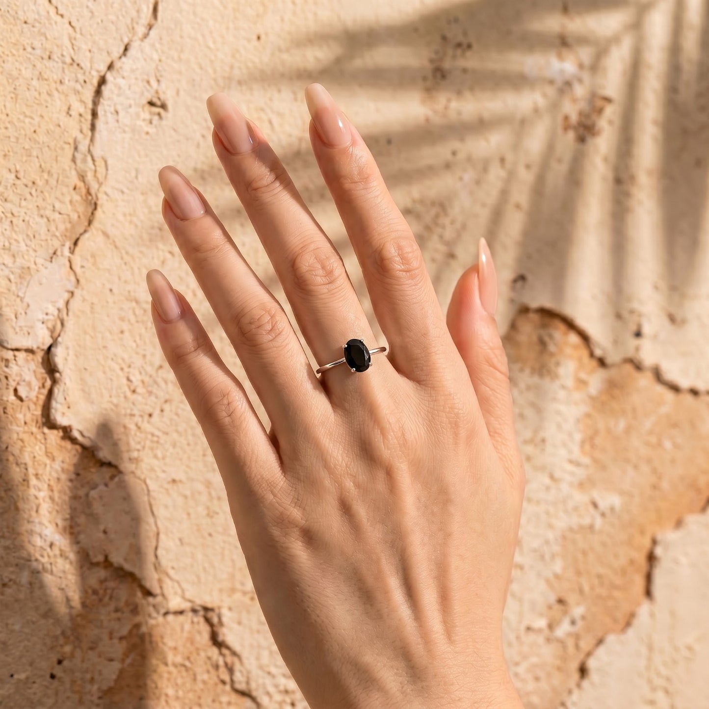 Anello Leda | ossidiana nera (Argento925)
