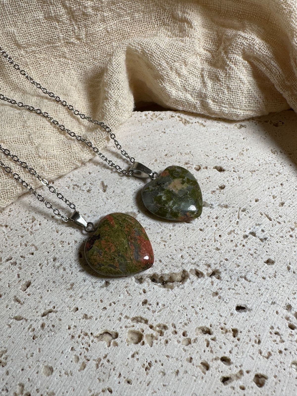 Collana Unakite Acciaio