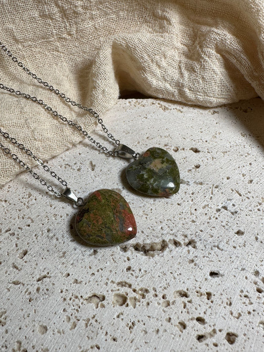 Collana Unakite Acciaio