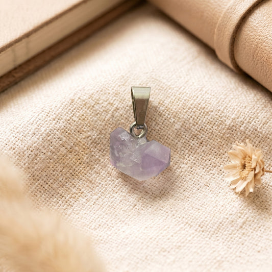 Charm Ametista grezza Acciaio