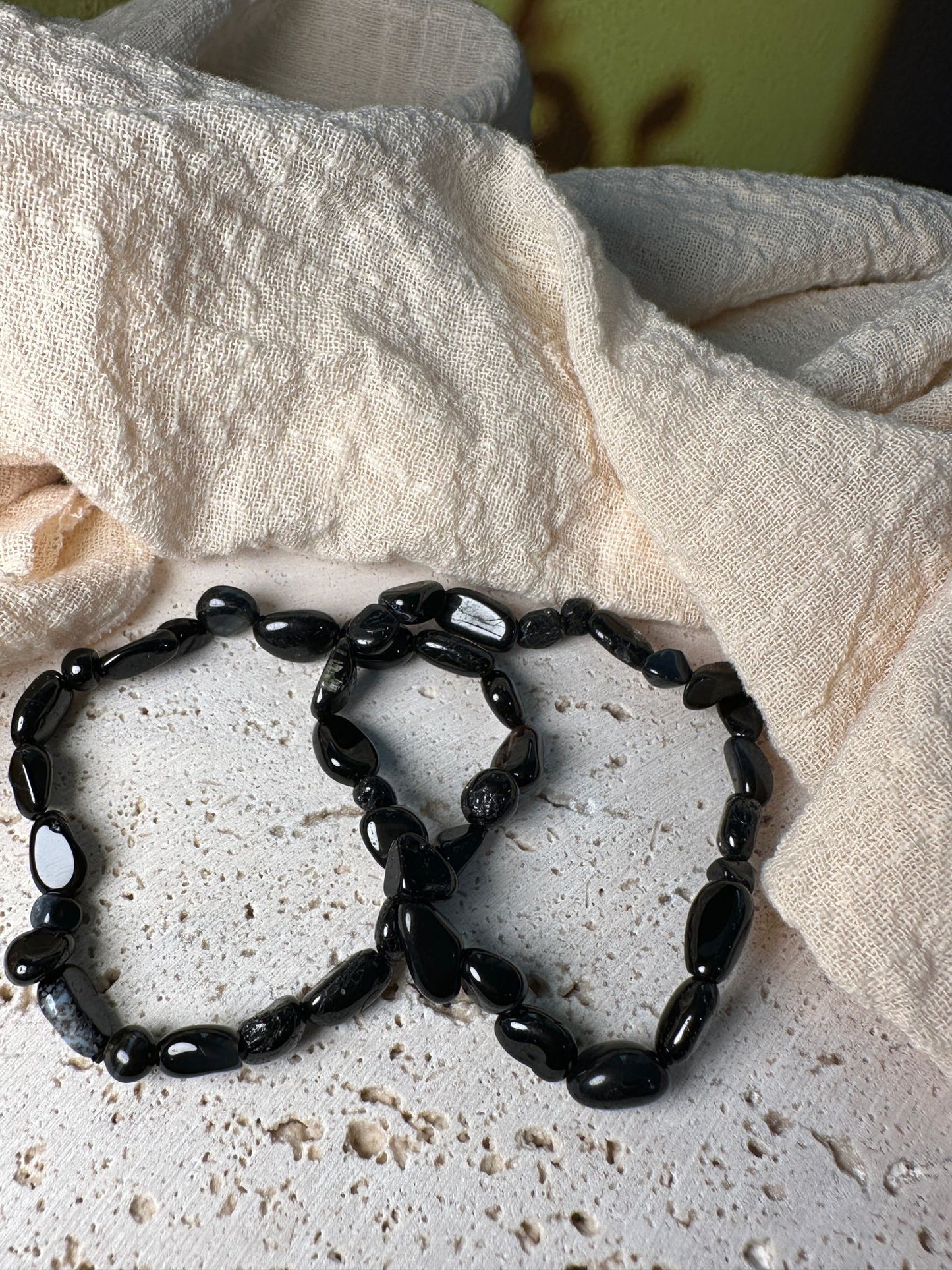 Bracciale Tormalina Nera Pepita | Protezione, Radicamento