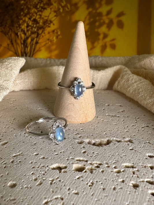 Anello Acquamarina | Calma e comunicazione | Argento925
