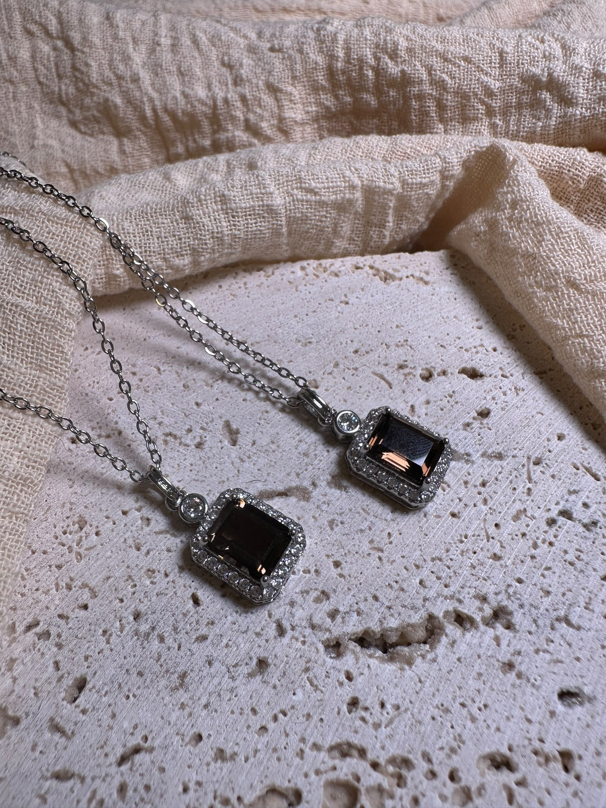 Collana Quarzo Fumè | Radicamento, lasciar andare | Allungabile