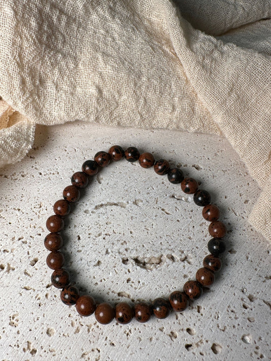 Bracciale Ossidiana Mogano