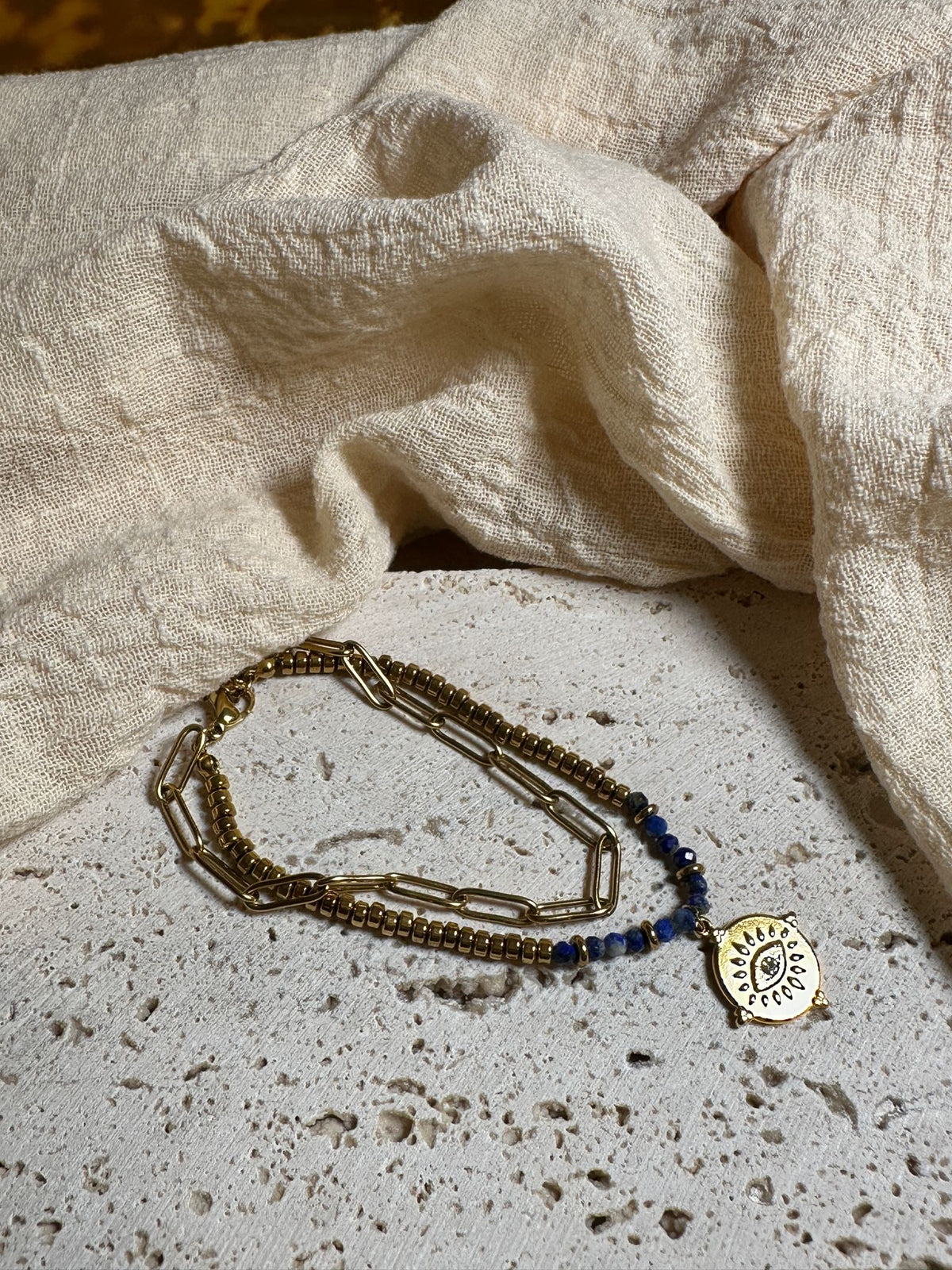 Bracciale Sodalite | Chiarezza e Comunicazione  | Acciaio Gold