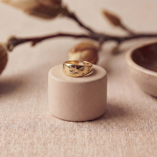 Anello Stella Gold – Segui la tua Luce (Acciaio)