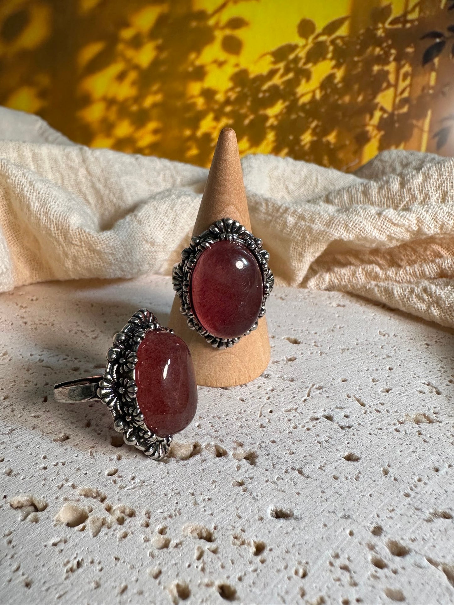 Anello Gloria | Quarzo fragola