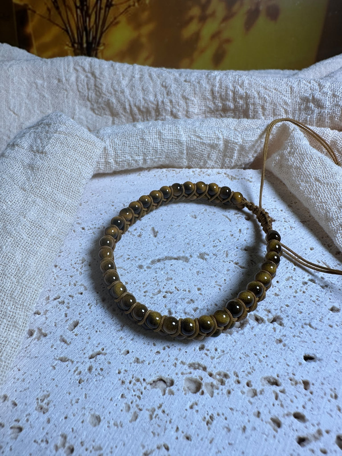 Bracciale regolabile Occhio di tigre | Fiducia in se stessi, protezione