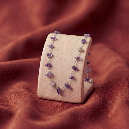 Collana Girocollo Ametista (Acciaio)