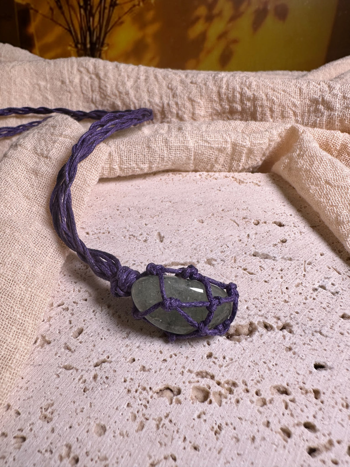 Collana intrecciata Prehnite |