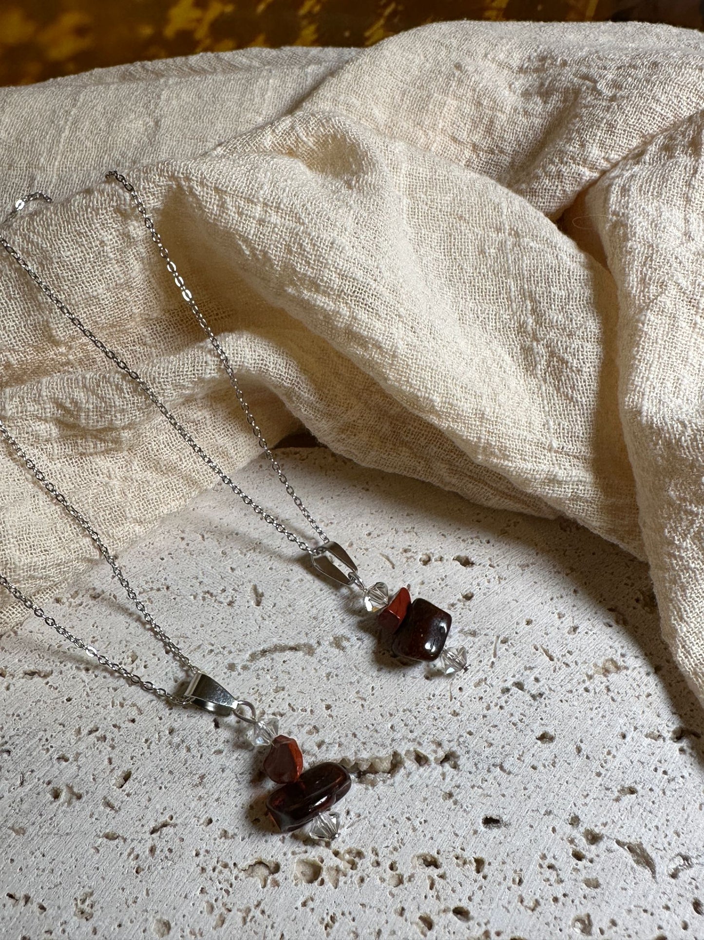 Collana Diaspro Rosso e Ambra | Energia e Vitalità