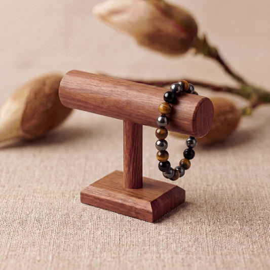 Bracciale Protezione - Occhio di tigre, Ossidiana, Ematite