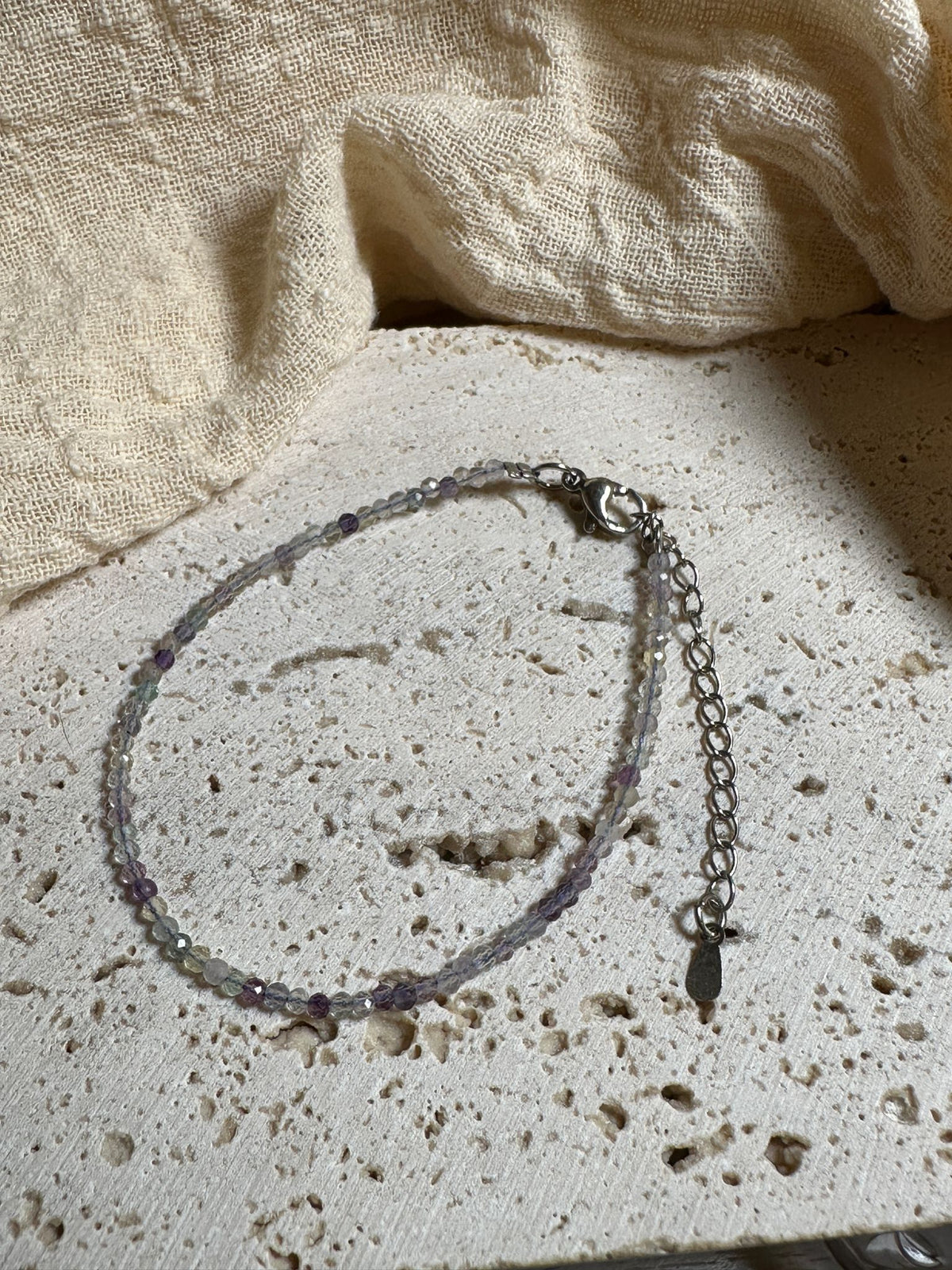 Bracciale Sfaccettato Fluorite arcobaleno