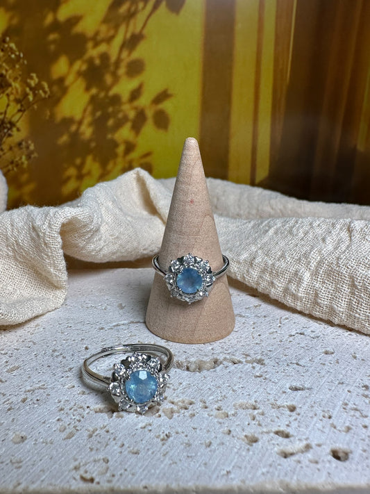 Anello Acquamarina Sfaccettata | Calma e comunicazione
