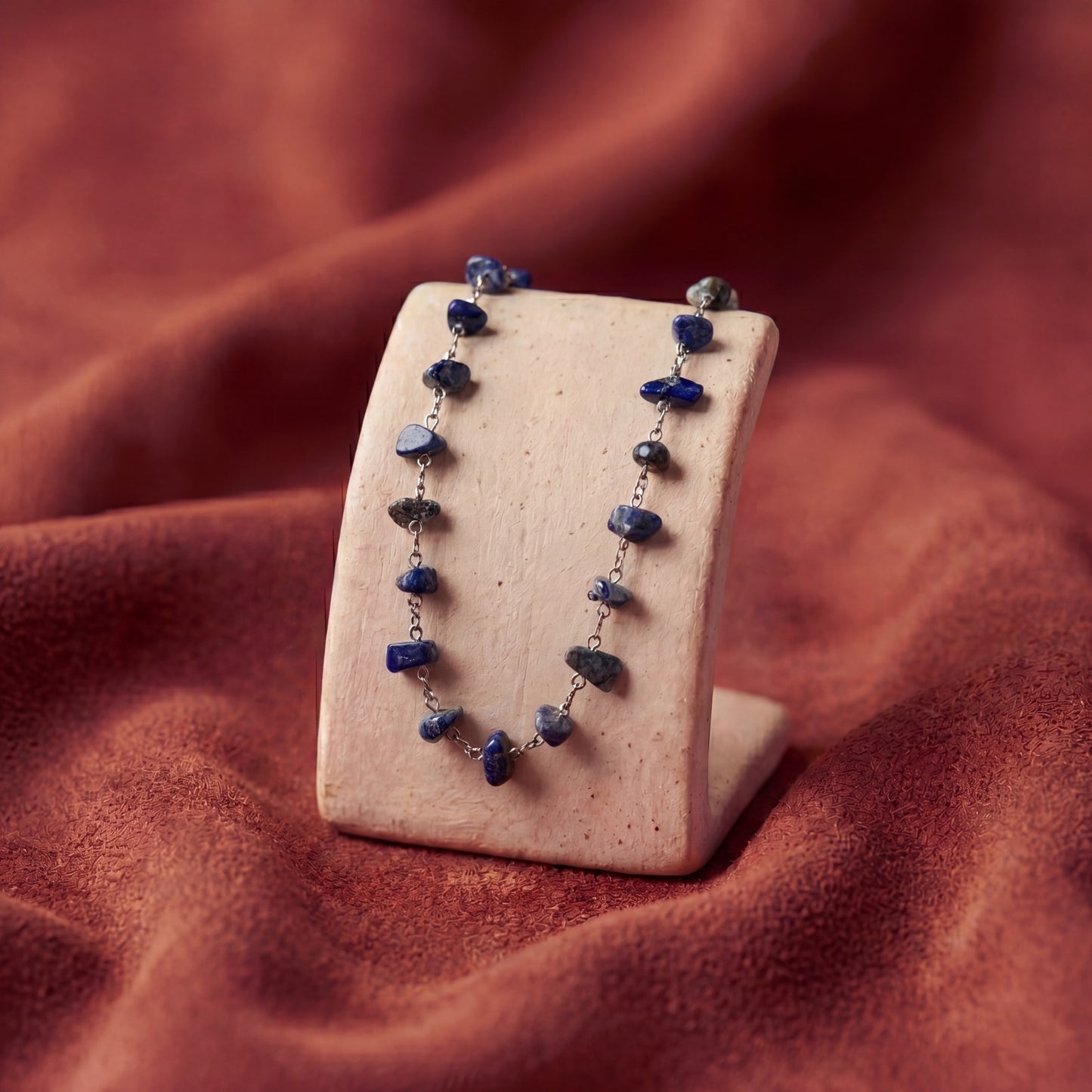 Collana Girocollo Lapislazzuli (Acciaio)