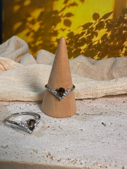 Anello Queen | Quarzo Fumè (Argento925)