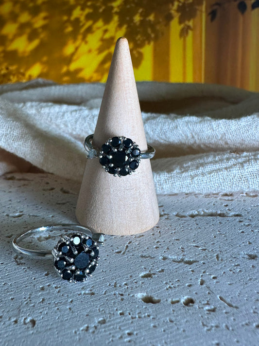 Anello Spin | Ossidiana nera (Girevole, antistress)