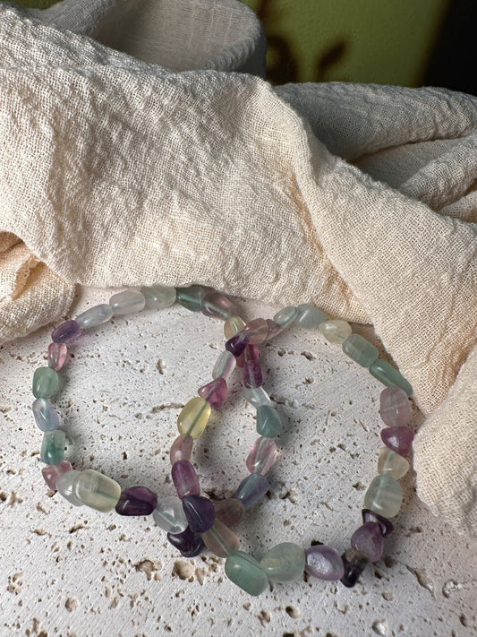 Bracciale Fluorite arcobaleno Pepita | Concentrazione, armonia