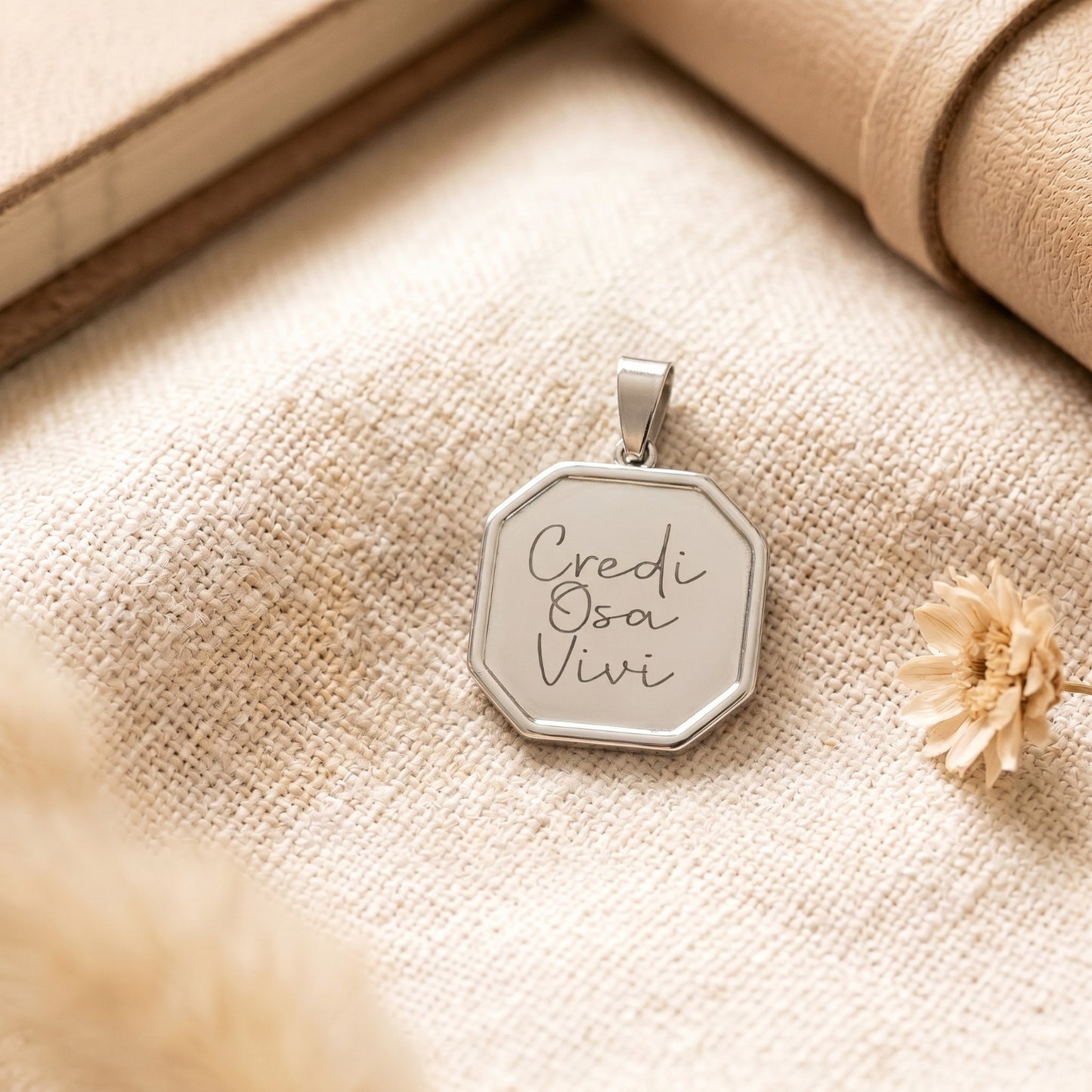 Ciondolo Credi Osa Vivi | Acciaio silver